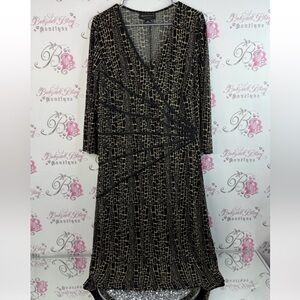 Connected woman dress long style Apparel Black and Gold Long Sleeve Dress